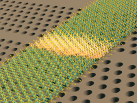 Self-aligned hybrid nanocavities using atomically thin materials